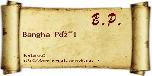 Bangha Pál névjegykártya